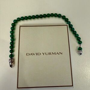 David Yurman Green Onyx and 925 Stainless Steel Spiritual Beads bracelet.